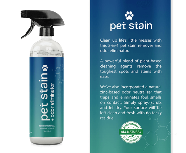 Stain Lifter pet stain and odor eliminator bottle and label